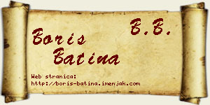 Boris Batina vizit kartica